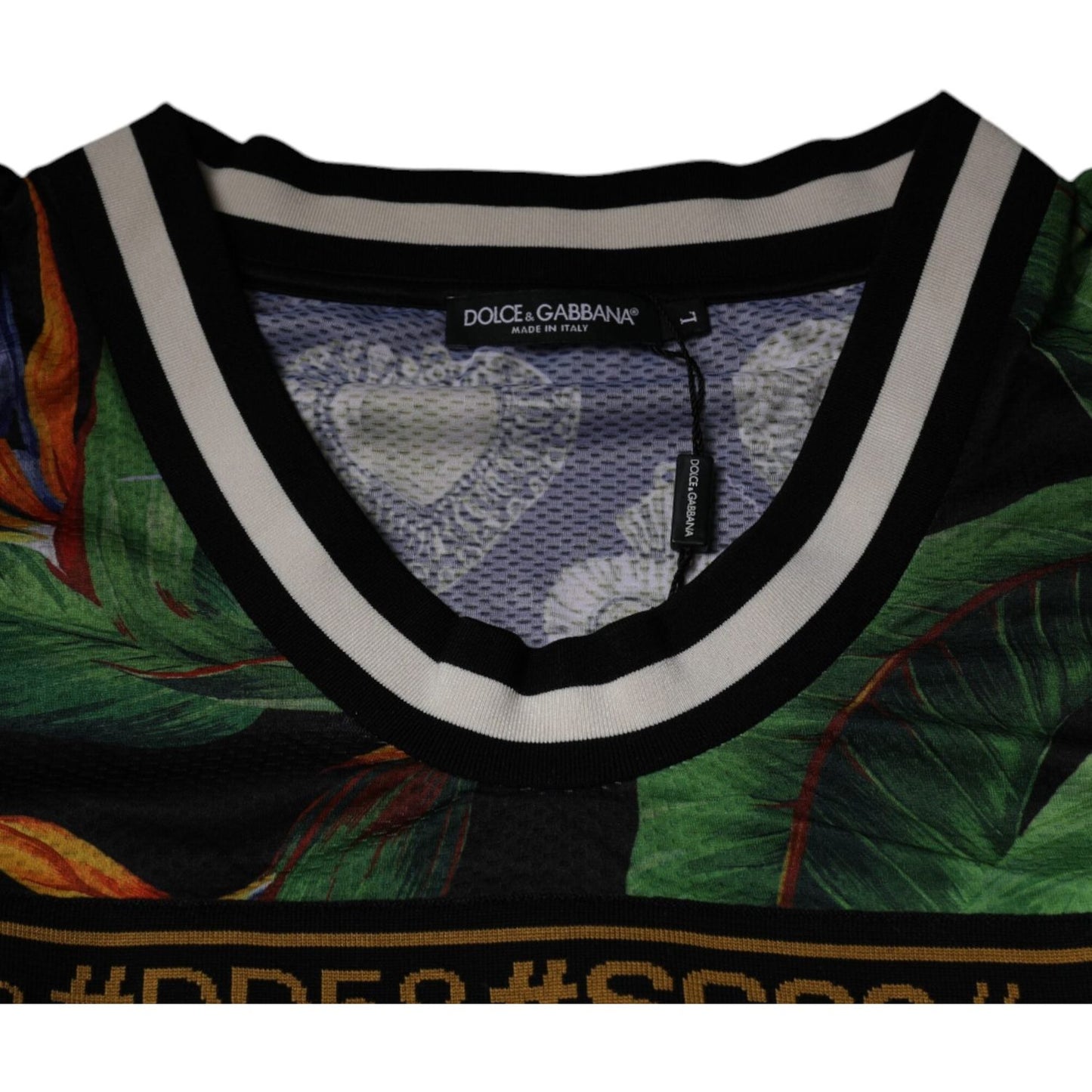 Dolce & Gabbana Multicolor Tropical Sleeveless Tank T-shirt Dolce & Gabbana Black