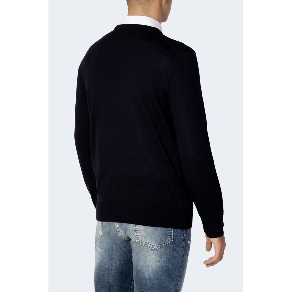 Armani Exchange Blue Wool T-Shirt Armani Exchange Black