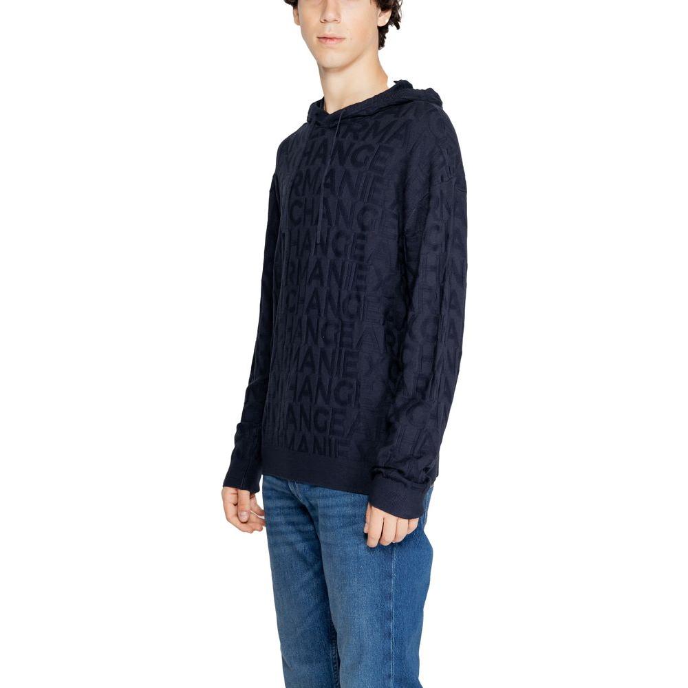 Armani Exchange Blue Viscose T-Shirt Armani Exchange Dark Slate Gray