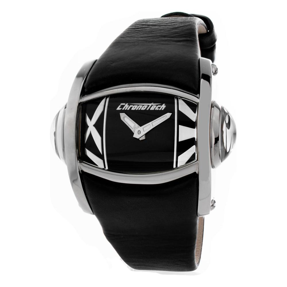 Chronotech Black Leather Watch Chronotech Black