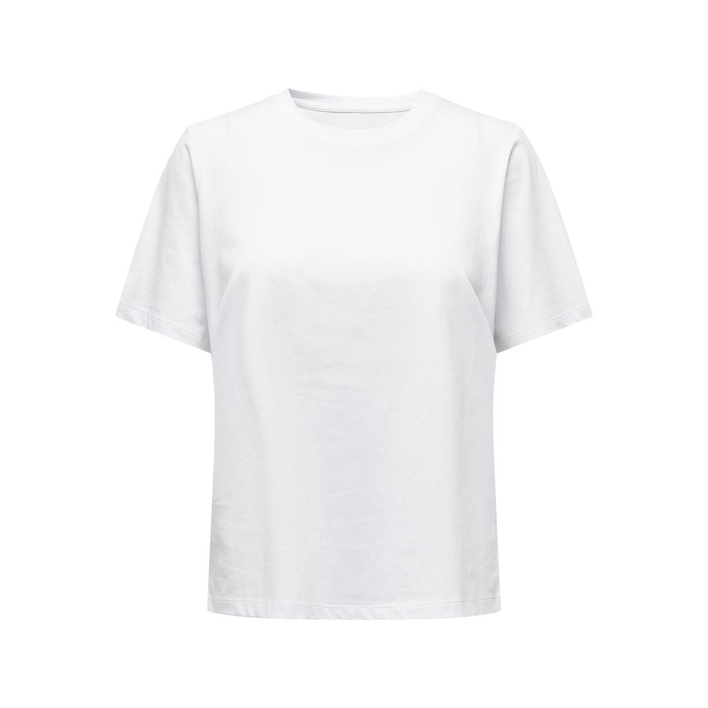 White 100% cotton t-shirt for women from the spring/summer collection.