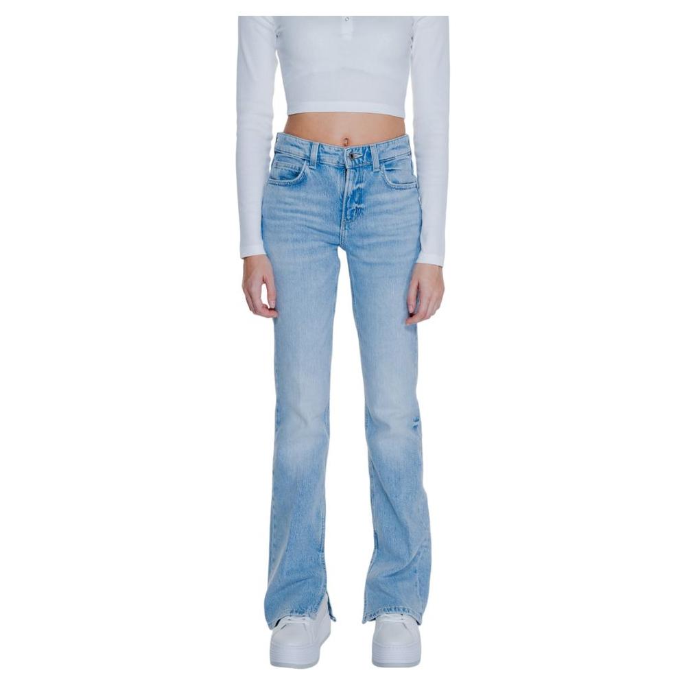 Guess Light Blue Cotton Jeans & Pant Guess Dark Gray