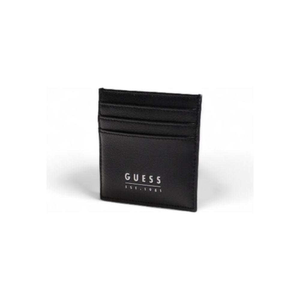 Guess Black Leather Wallet Guess Dark Slate Gray