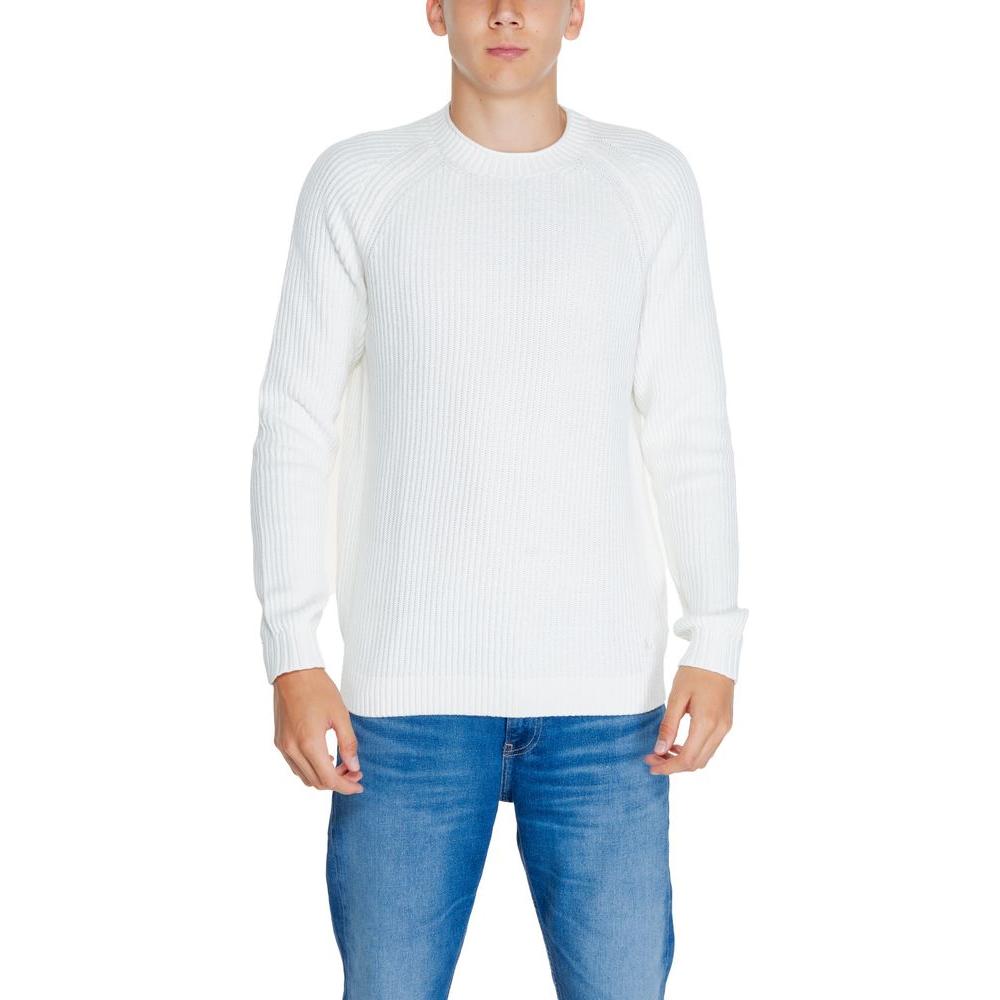Calvin Klein Jeans White Organic Cotton Sweater Calvin Klein Jeans Steel Blue