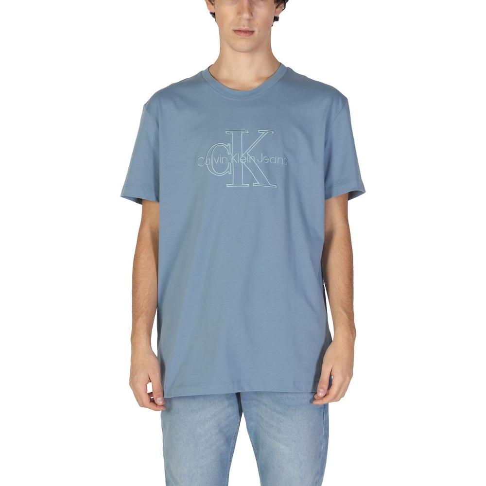 Calvin Klein Jeans Blue Cotton T-Shirt Calvin Klein Jeans Light Slate Gray