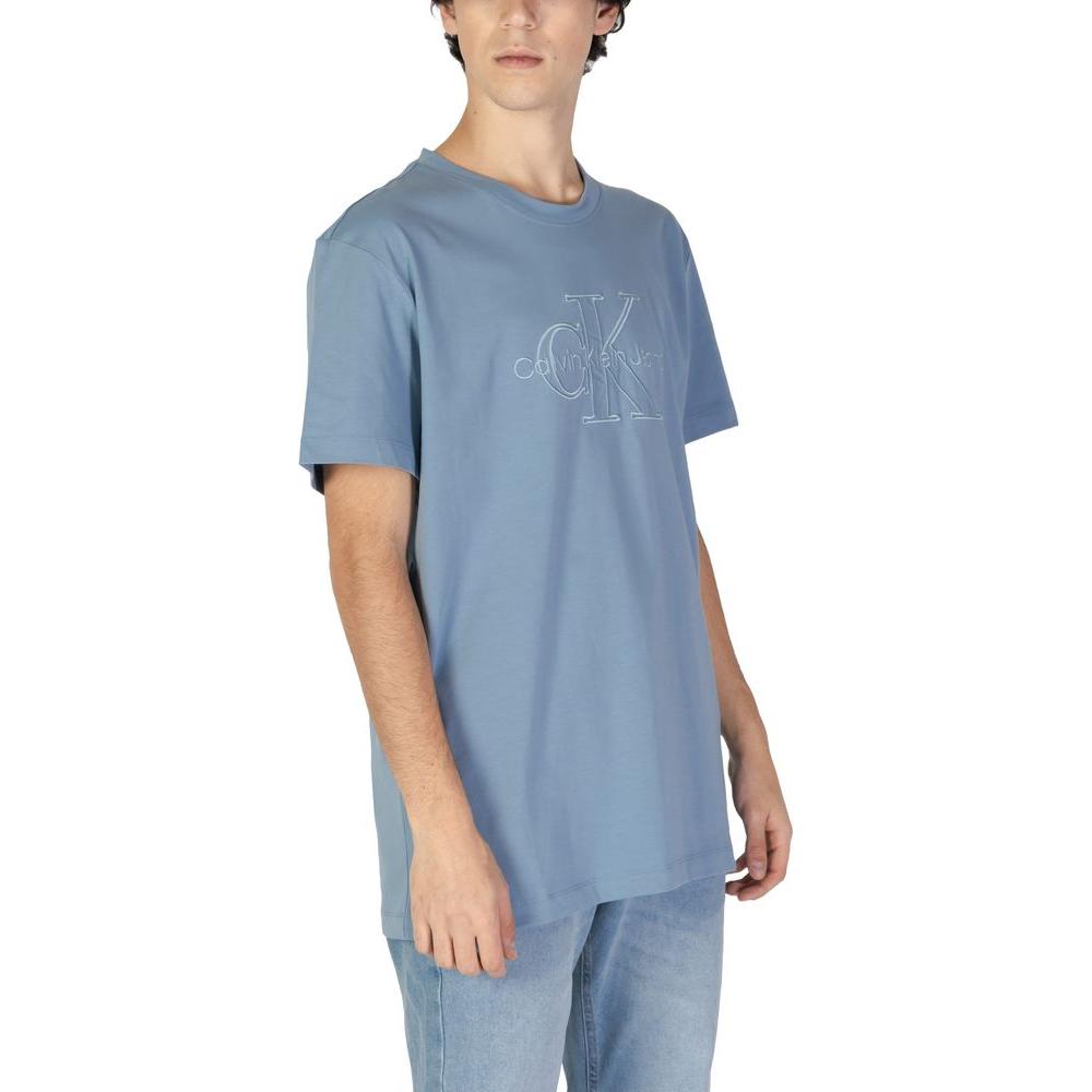 Calvin Klein Jeans Blue Cotton T-Shirt Calvin Klein Jeans Light Slate Gray