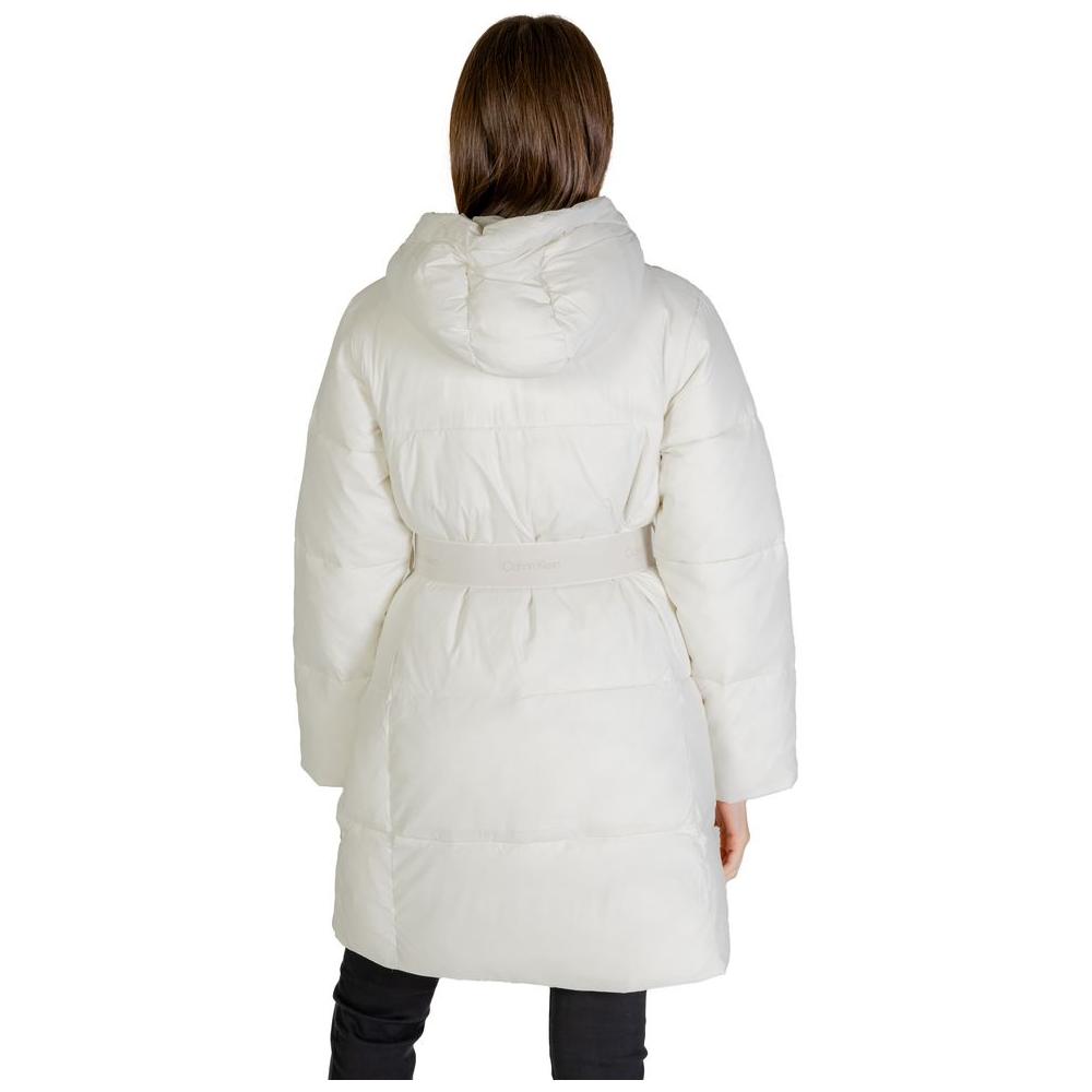 Calvin Klein Jeans Cream Nylon Jackets & Coat Calvin Klein Jeans Light Gray