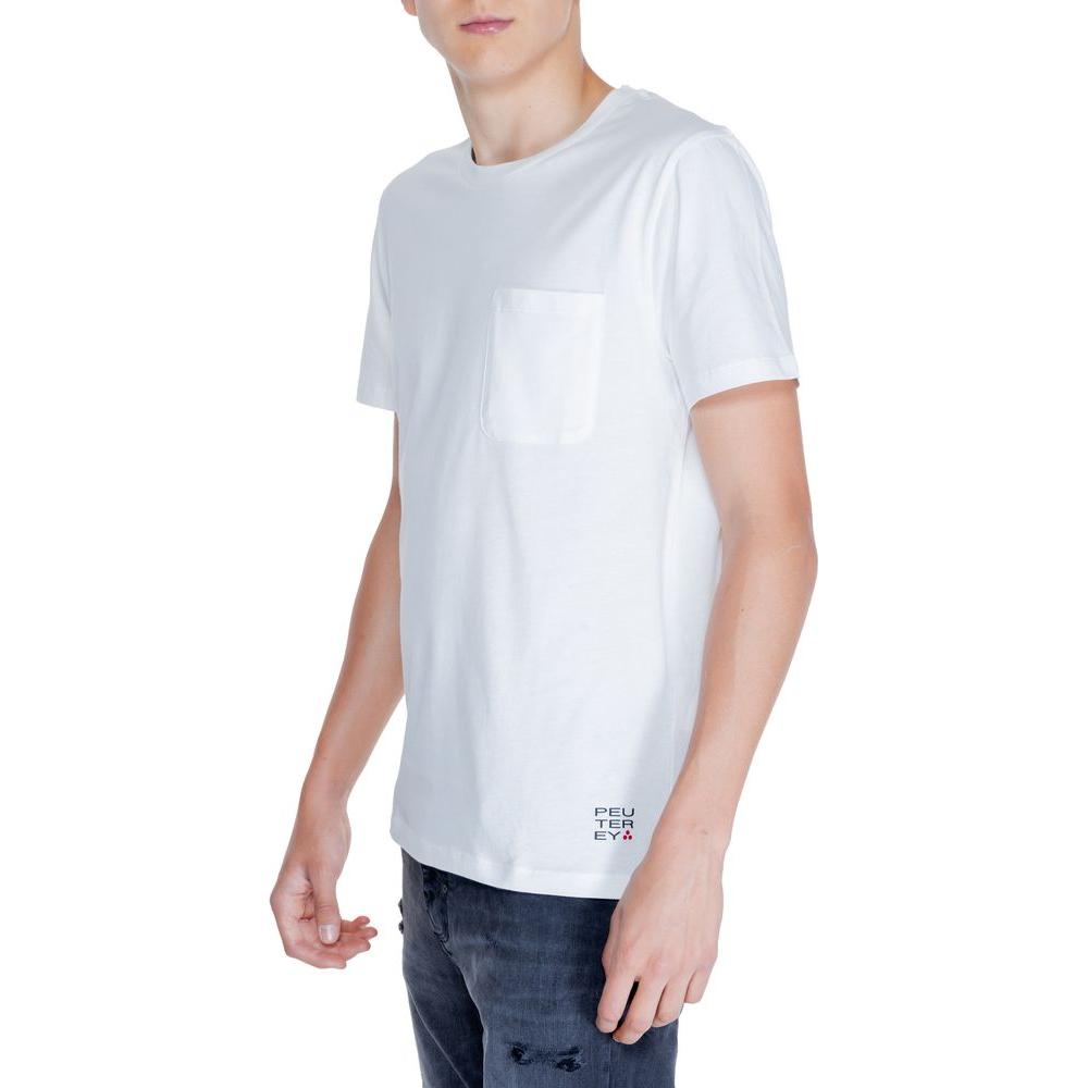 Peuterey White Cotton T-Shirt Peuterey Light Gray