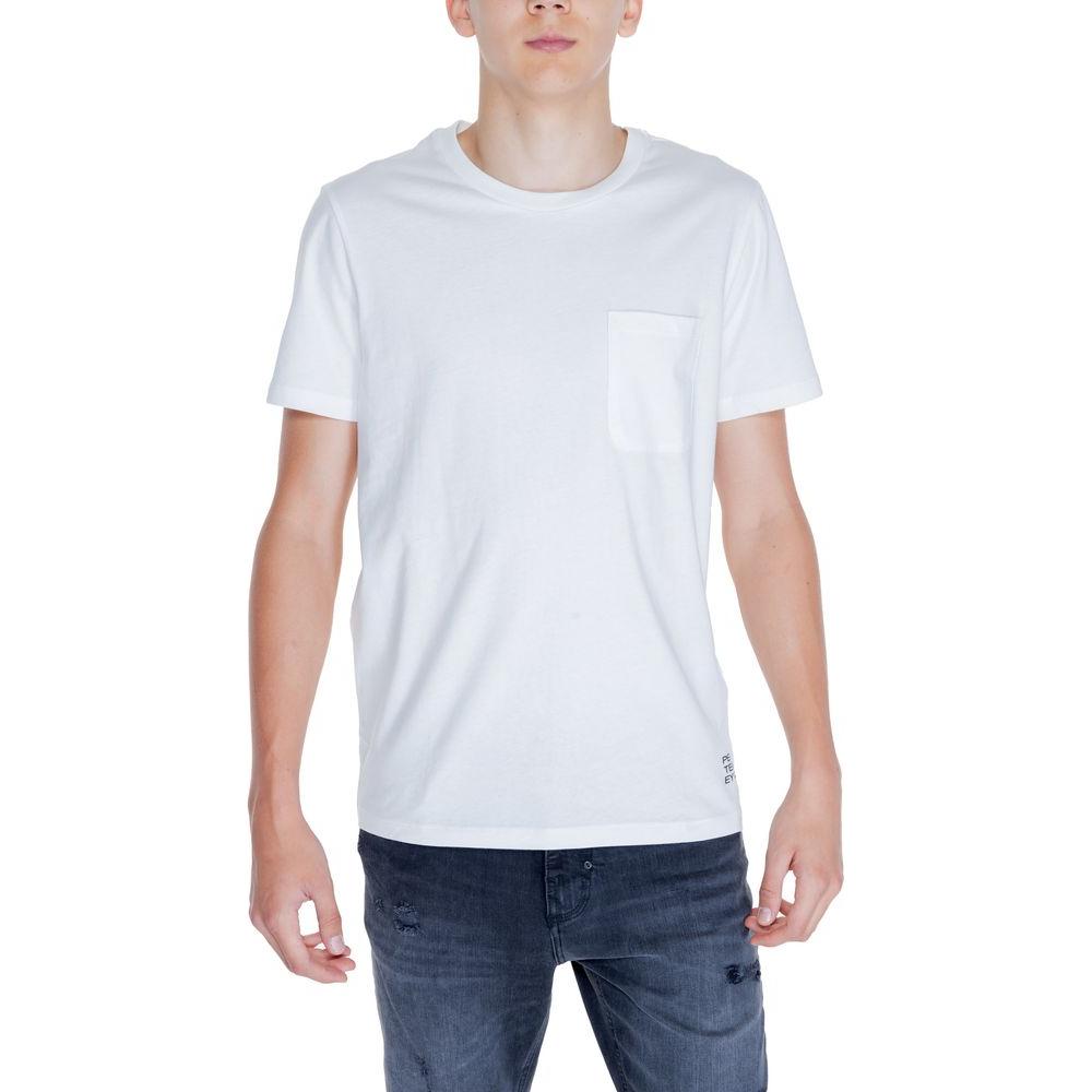Peuterey White Cotton T-Shirt Peuterey Light Gray
