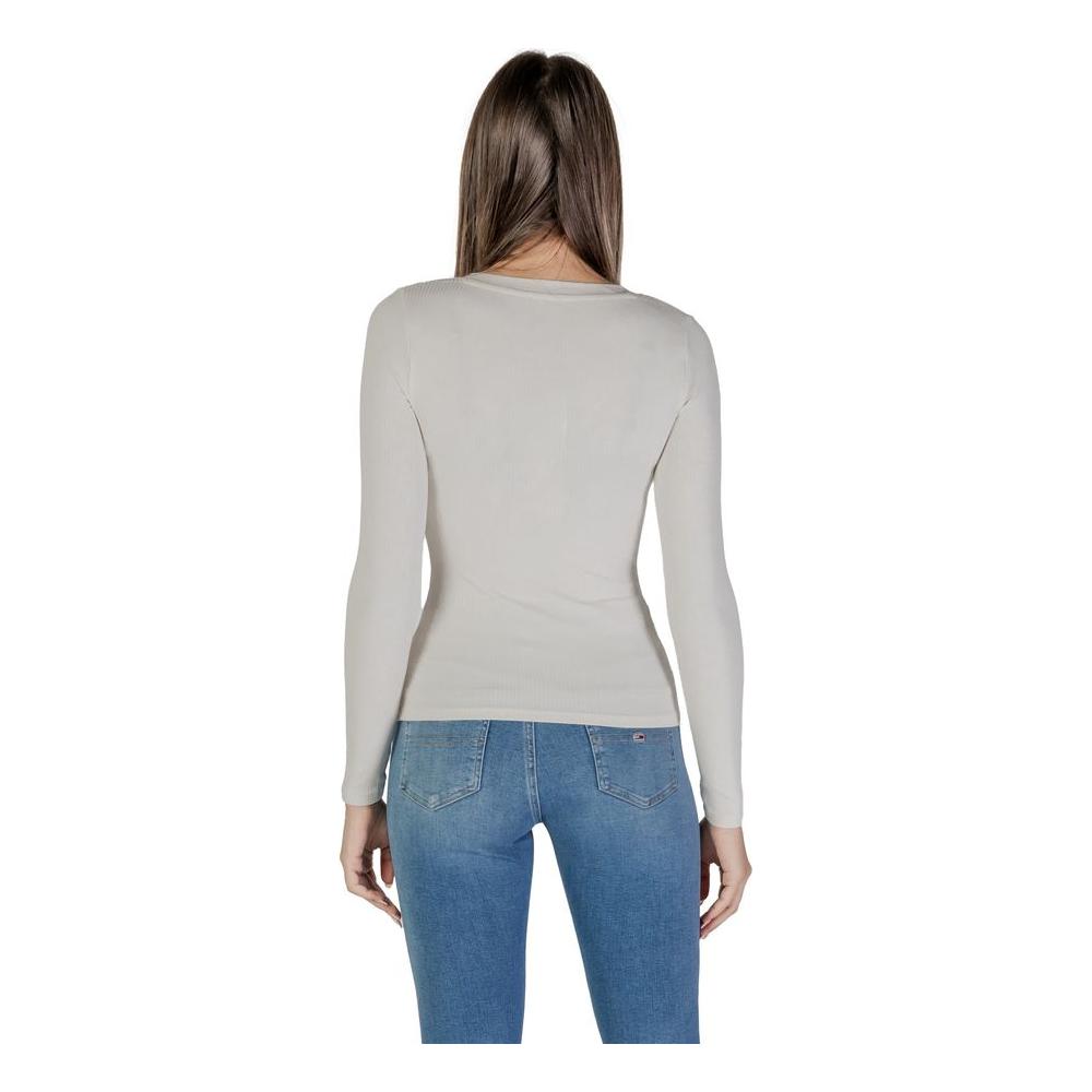 Guess Cream Viscose Tops & T-Shirt Guess Gray