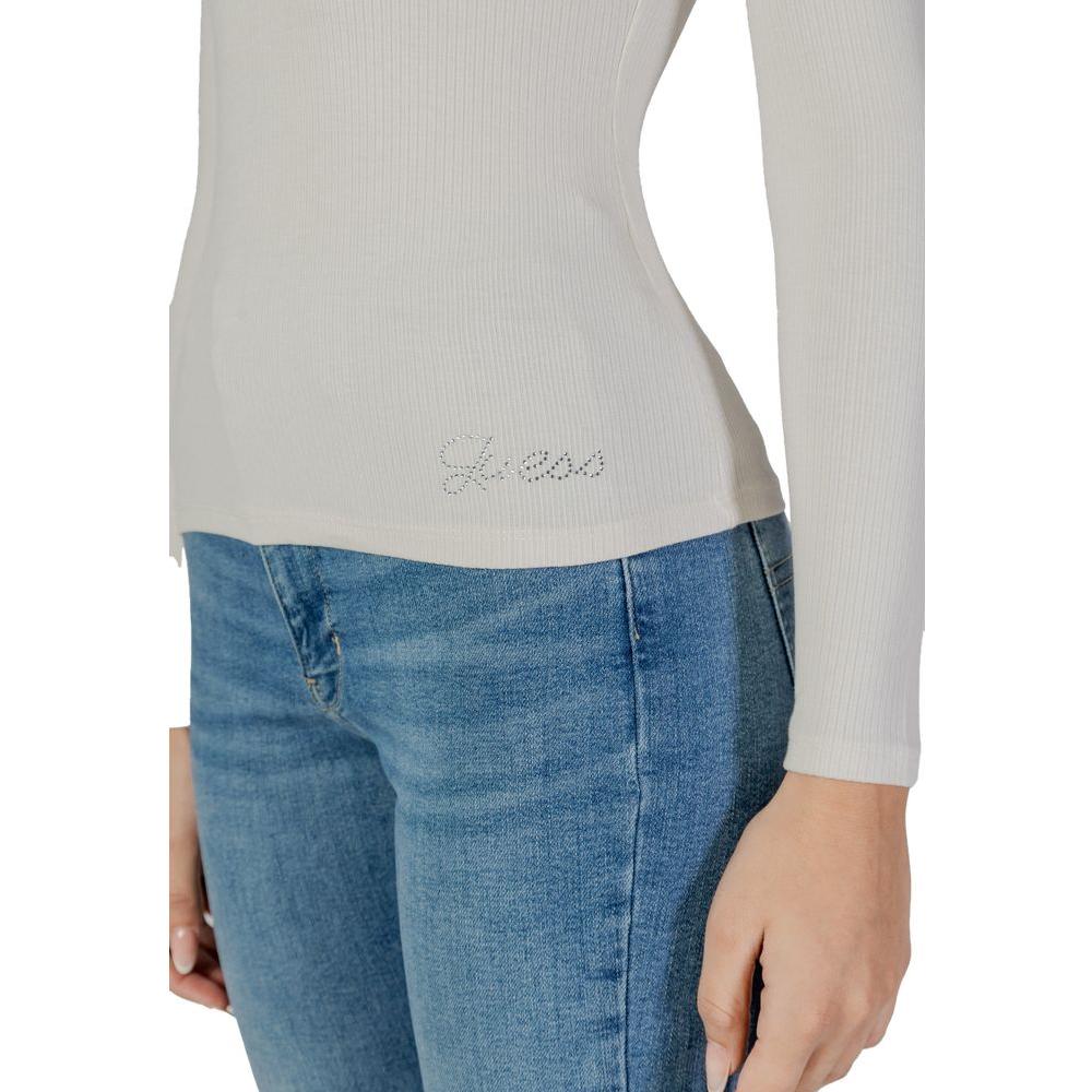 Guess Cream Viscose Tops & T-Shirt Guess Gray