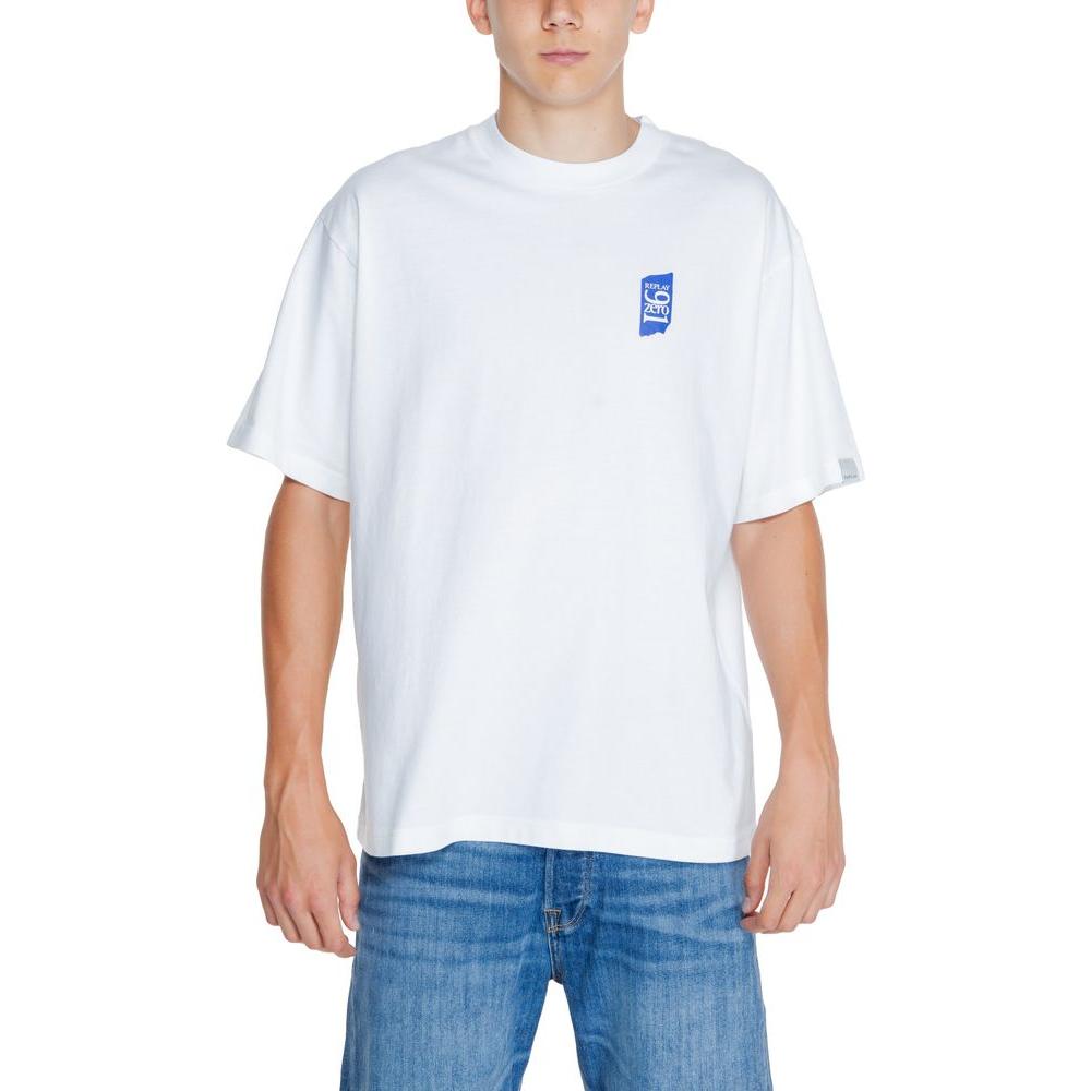 Replay White Cotton T-Shirt Replay Lavender