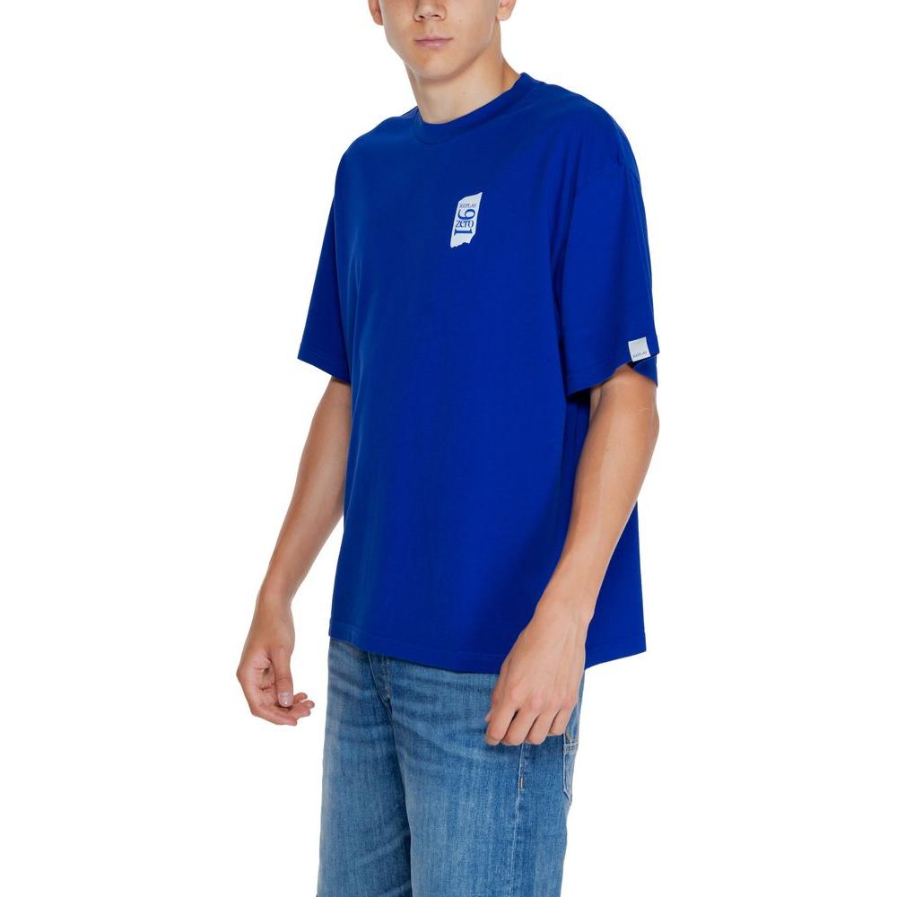 Replay Blue Cotton T-Shirt Replay Rosy Brown