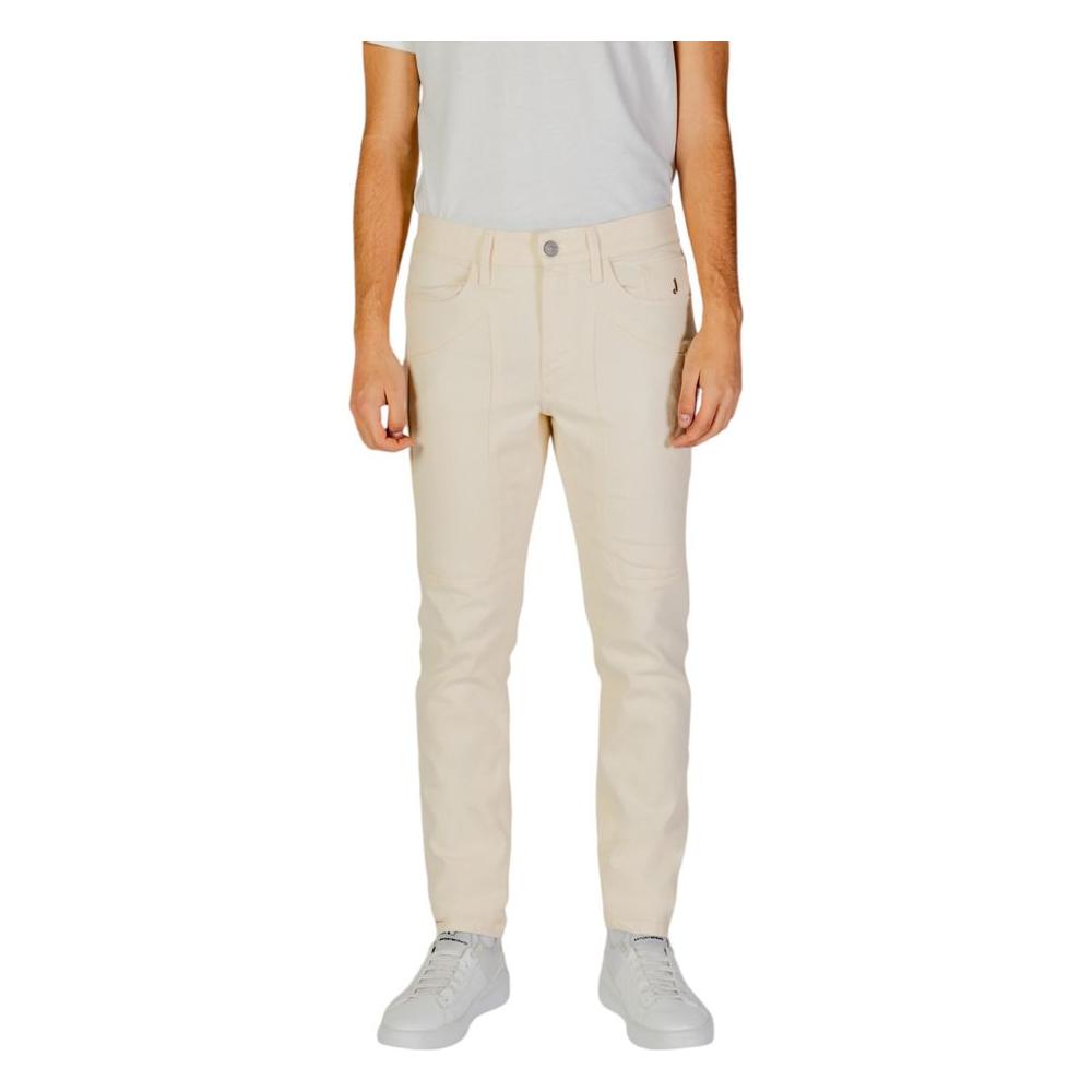 Jeckerson Cream Cotton Jeans & Pant Jeckerson Light Gray