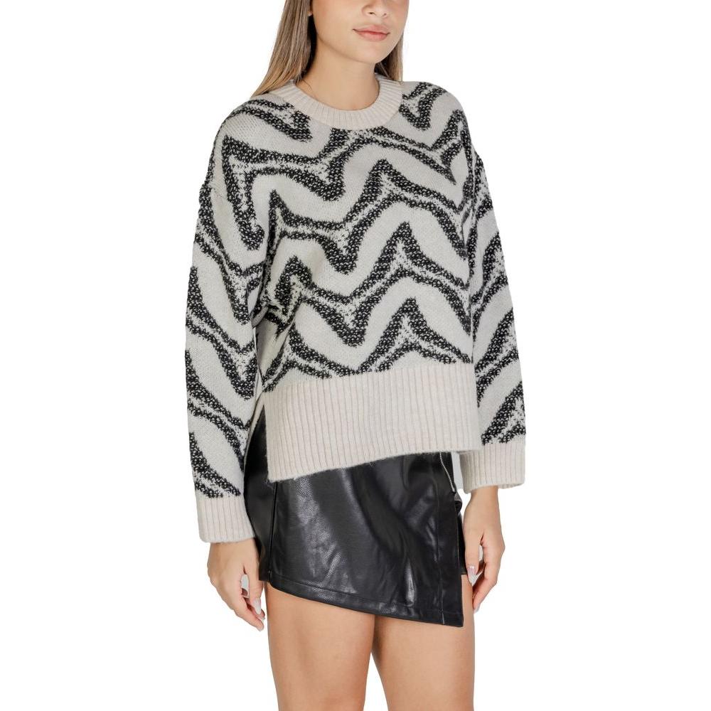 Only White Acrylic Sweater Only Gray