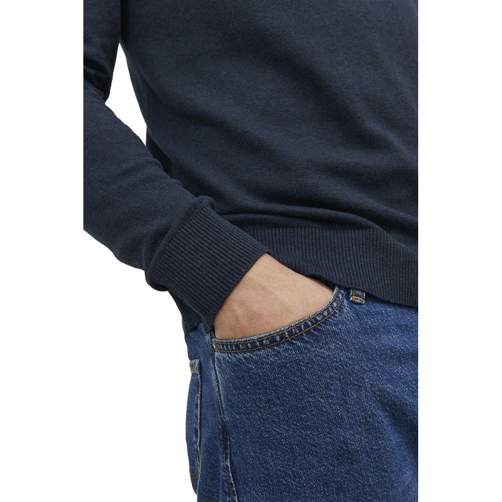 Jack Jones Blue Cotton Sweater Jack Jones Dark Slate Gray