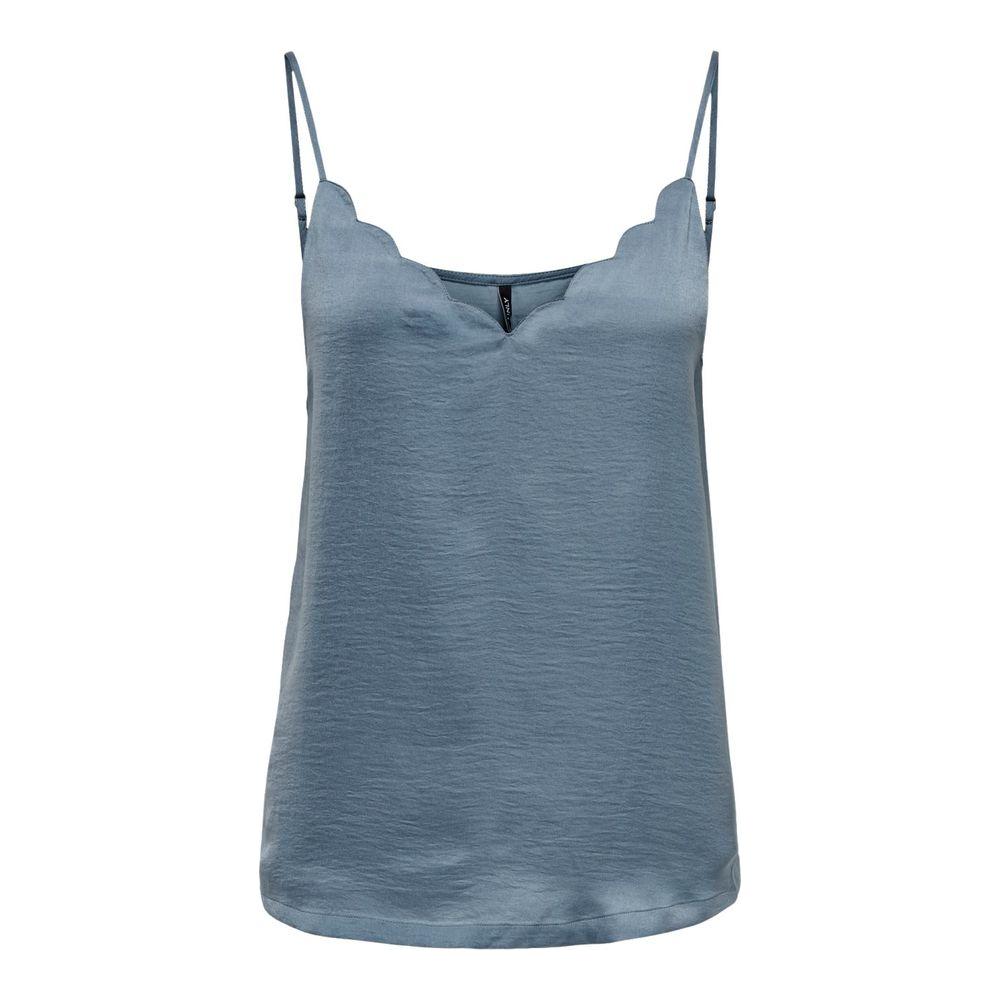 Only Blue Polyester Tops & T-Shirt Only Slate Gray