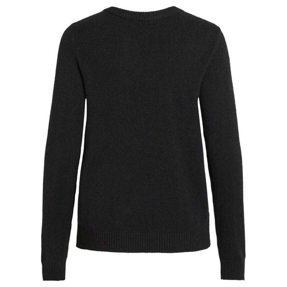 Vila Clothes Black Viscose Sweater Vila Clothes Black