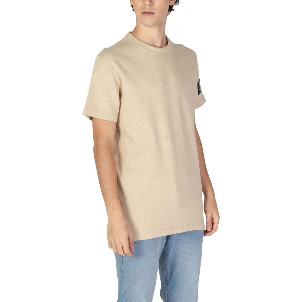 Calvin Klein Jeans Beige Cotton T-Shirt Calvin Klein Jeans Gray