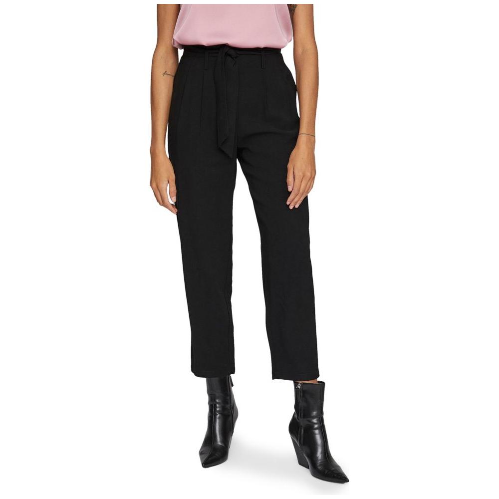 Vila Clothes Black Viscose Jeans & Pant Vila Clothes Black