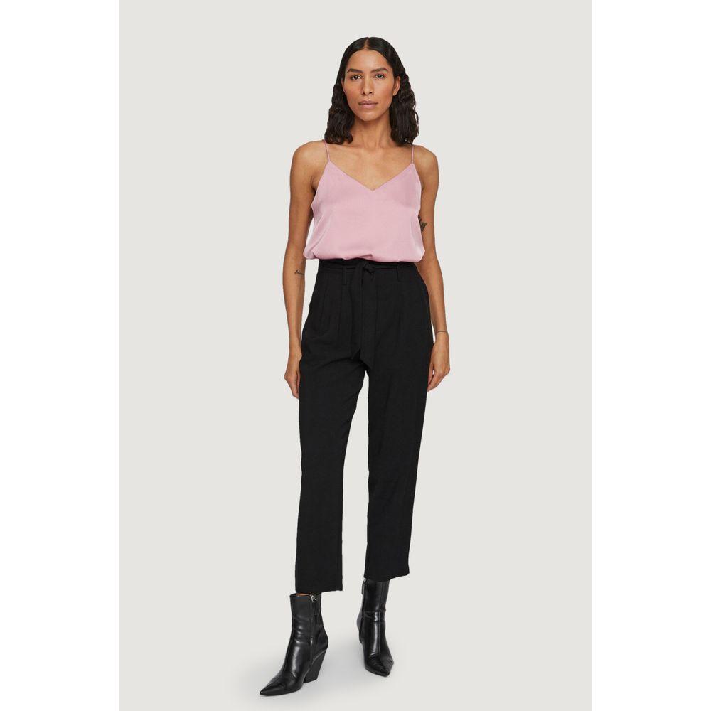 Vila Clothes Black Viscose Jeans & Pant Vila Clothes Light Gray