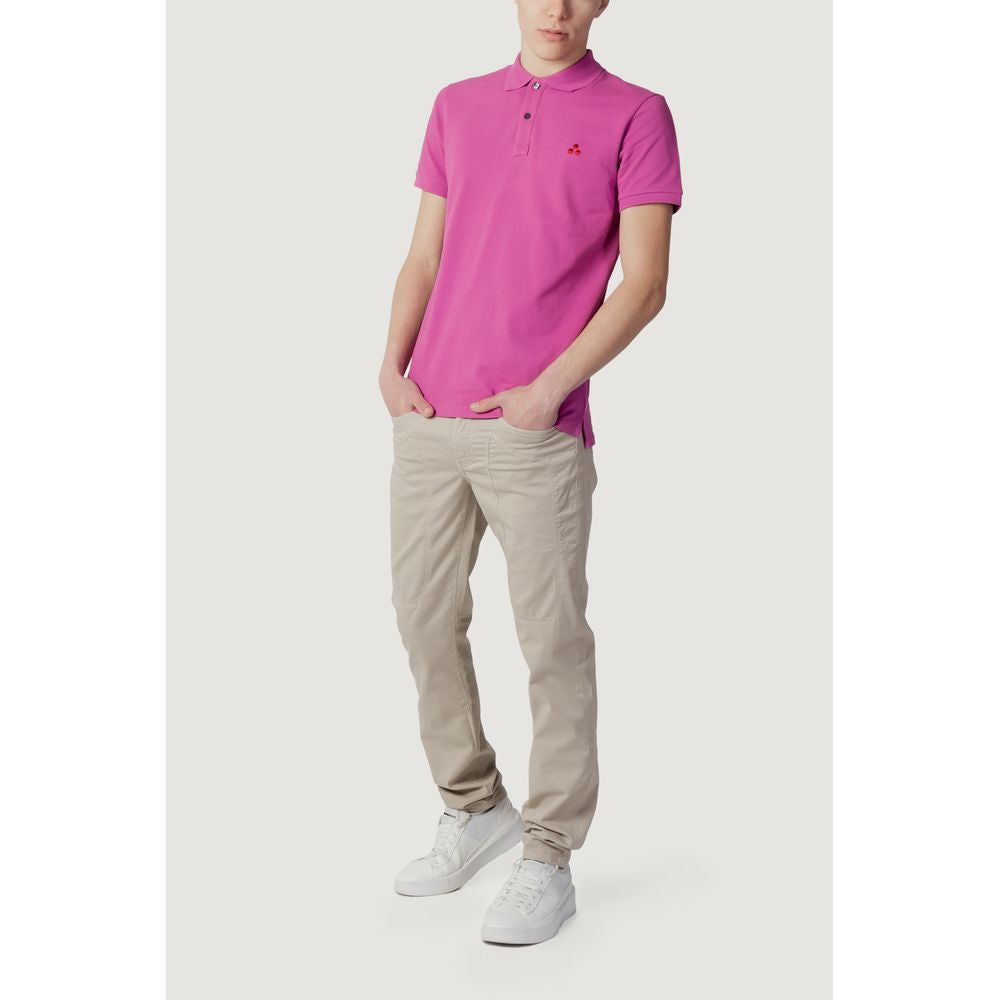 Peuterey men’s short sleeve pink polo shirt, spring/summer collection, 100% cotton, ideal for casual wear.