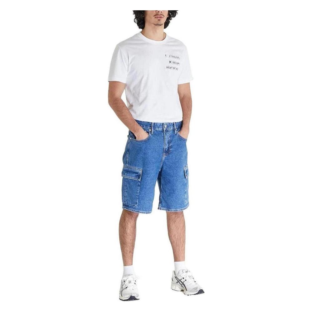Calvin Klein Jeans Blue Cotton Short Calvin Klein Jeans Steel Blue