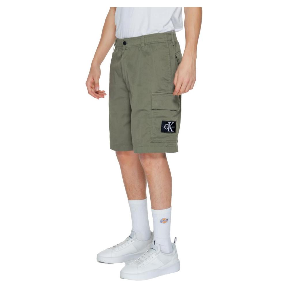 Calvin Klein Jeans Green Cotton Short Calvin Klein Jeans Slate Gray