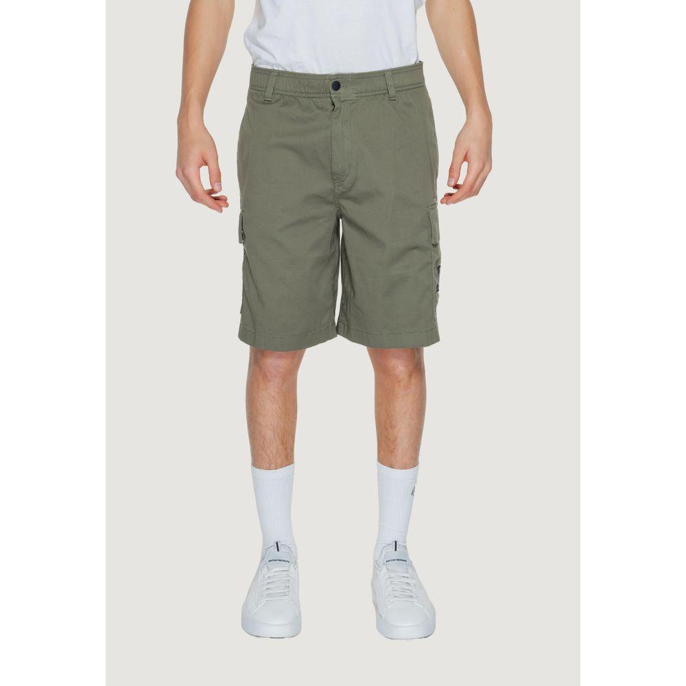 Calvin Klein Jeans Green Cotton Short Calvin Klein Jeans Light Gray