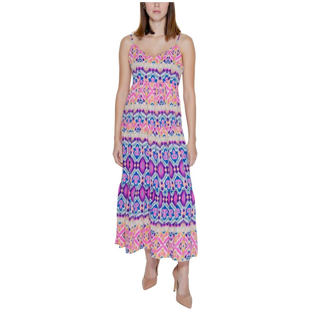 Only Multicolor Recycled Polyester Dress Only Dark Gray