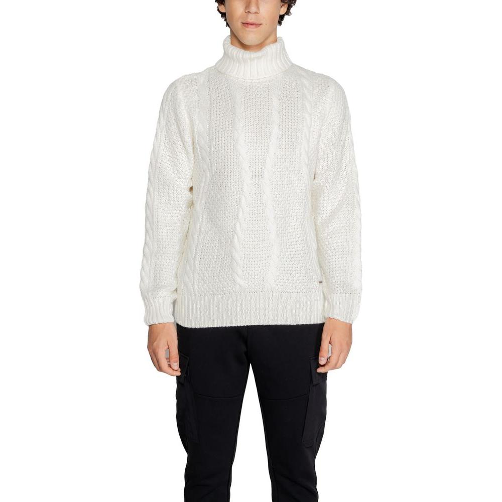 Gianni Lupo White Polyester Sweater Gianni Lupo Black