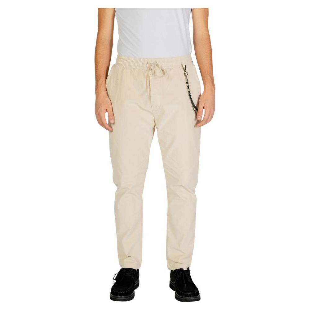 Gianni Lupo Cream Cotton Jeans & Pant Gianni Lupo Light Gray