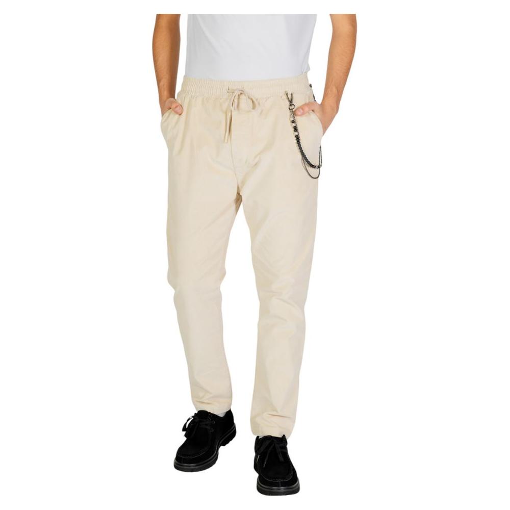 Gianni Lupo Cream Cotton Jeans & Pant Gianni Lupo Light Gray