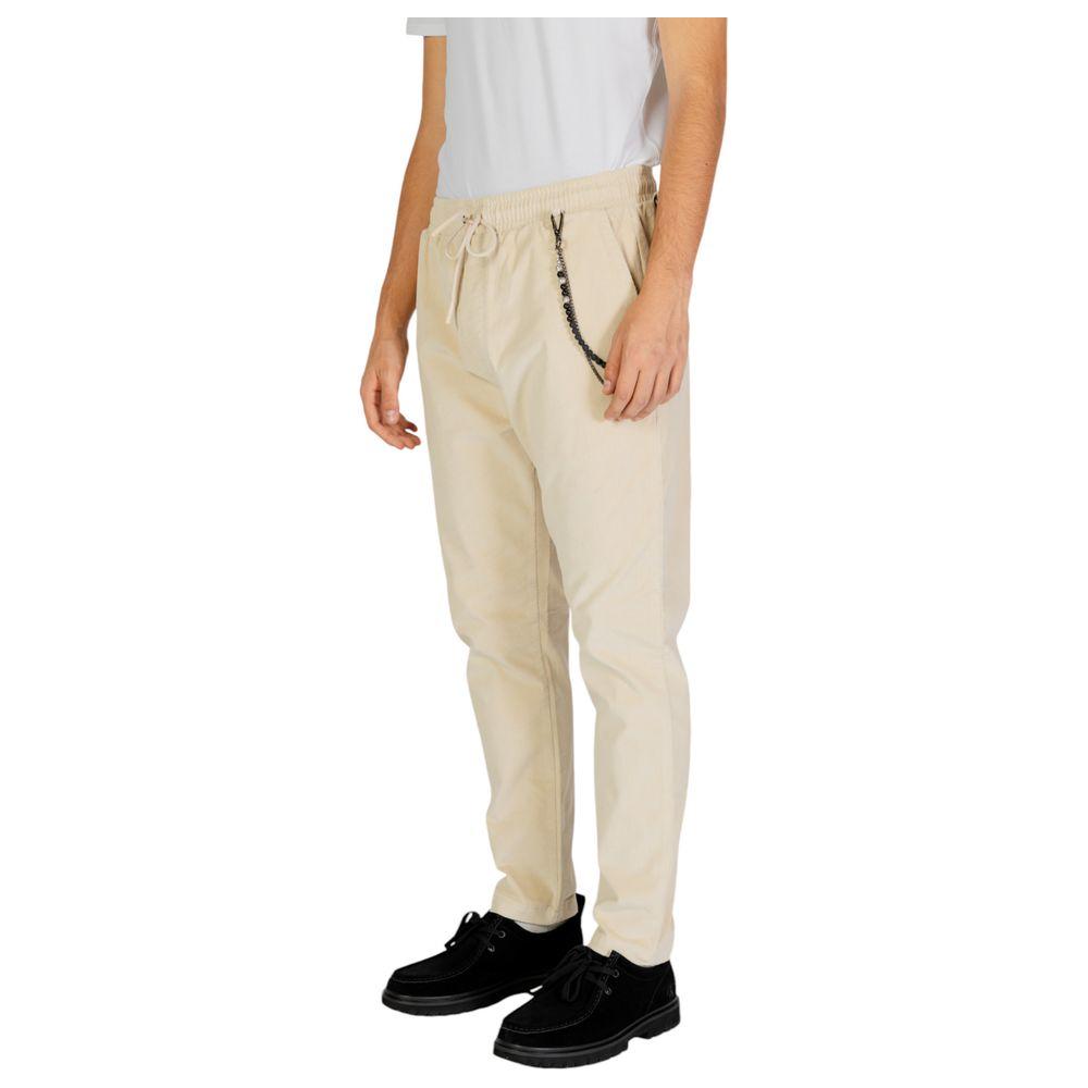 Gianni Lupo Cream Cotton Jeans & Pant Gianni Lupo Light Gray