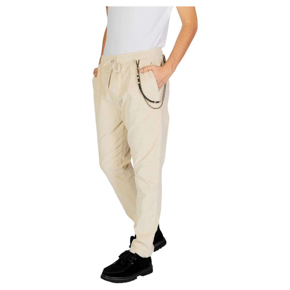 Gianni Lupo Cream Cotton Jeans & Pant Gianni Lupo Light Gray