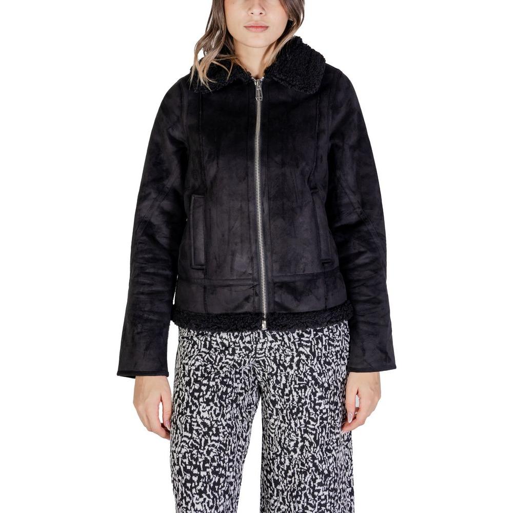 Street One Black Polyester Jackets & Coat Street One Black