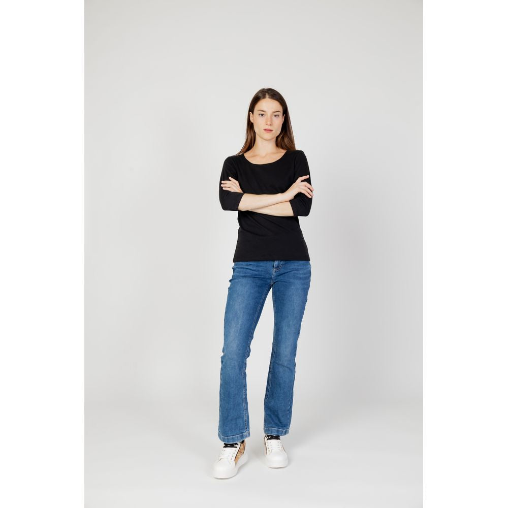 Street One Black Cotton Tops & T-Shirt Street One Light Gray
