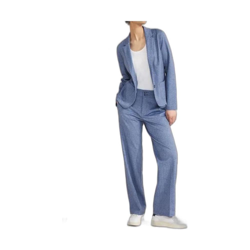 Street One women's blue polyester suit, blazer and trousers, spring/summer collection, featuring a comfortable and stylish design.