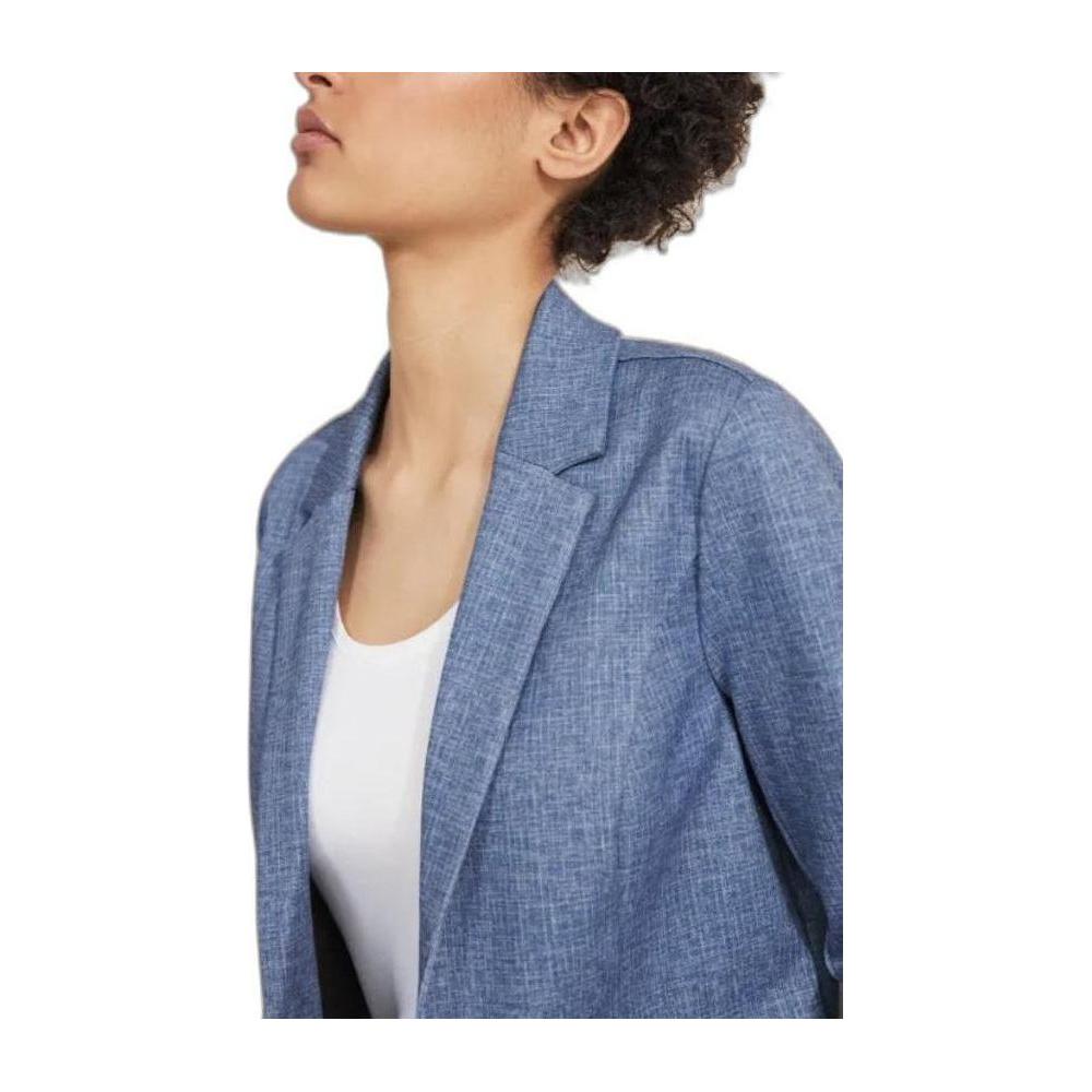 Street One women's blue polyester blazer, perfect for spring and summer, featuring a lightweight and stylish design.