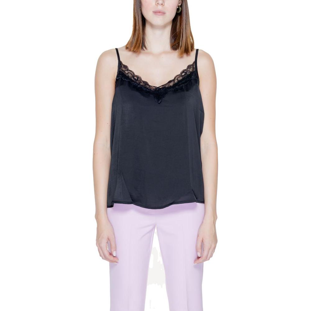 Jacqueline De Yong Black Polyester Tops & T-Shirt Jacqueline De Yong Light Gray