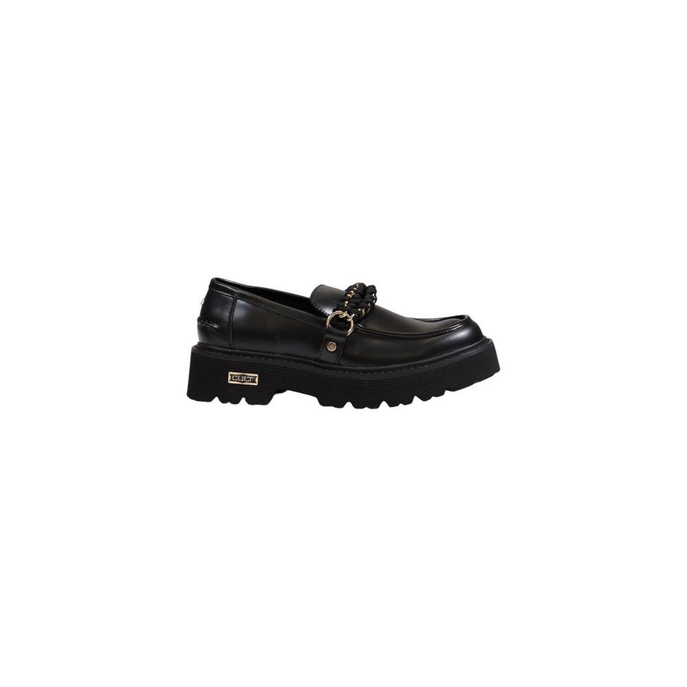 Cult Black Leather Flat Shoe Cult Black