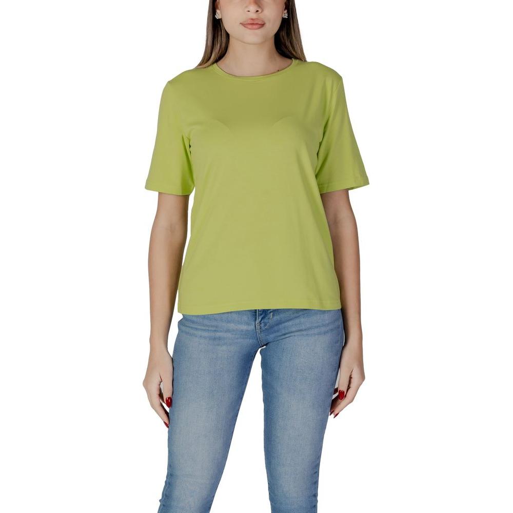 Women's B.Young green cotton t-shirt, spring/summer collection, casual style, 50% cotton blend, perfect for everyday wear.