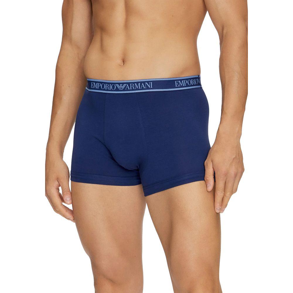 Emporio Armani blue cotton underwear for men showcasing comfortable fit and stylish design.