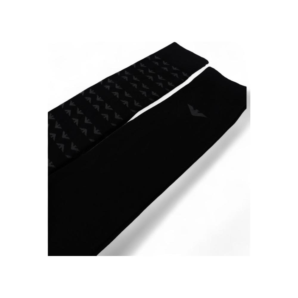 Emporio Armani black cotton socks for men, long-lasting and stylish, 2-pack, featuring 100% cotton material and elegant design.