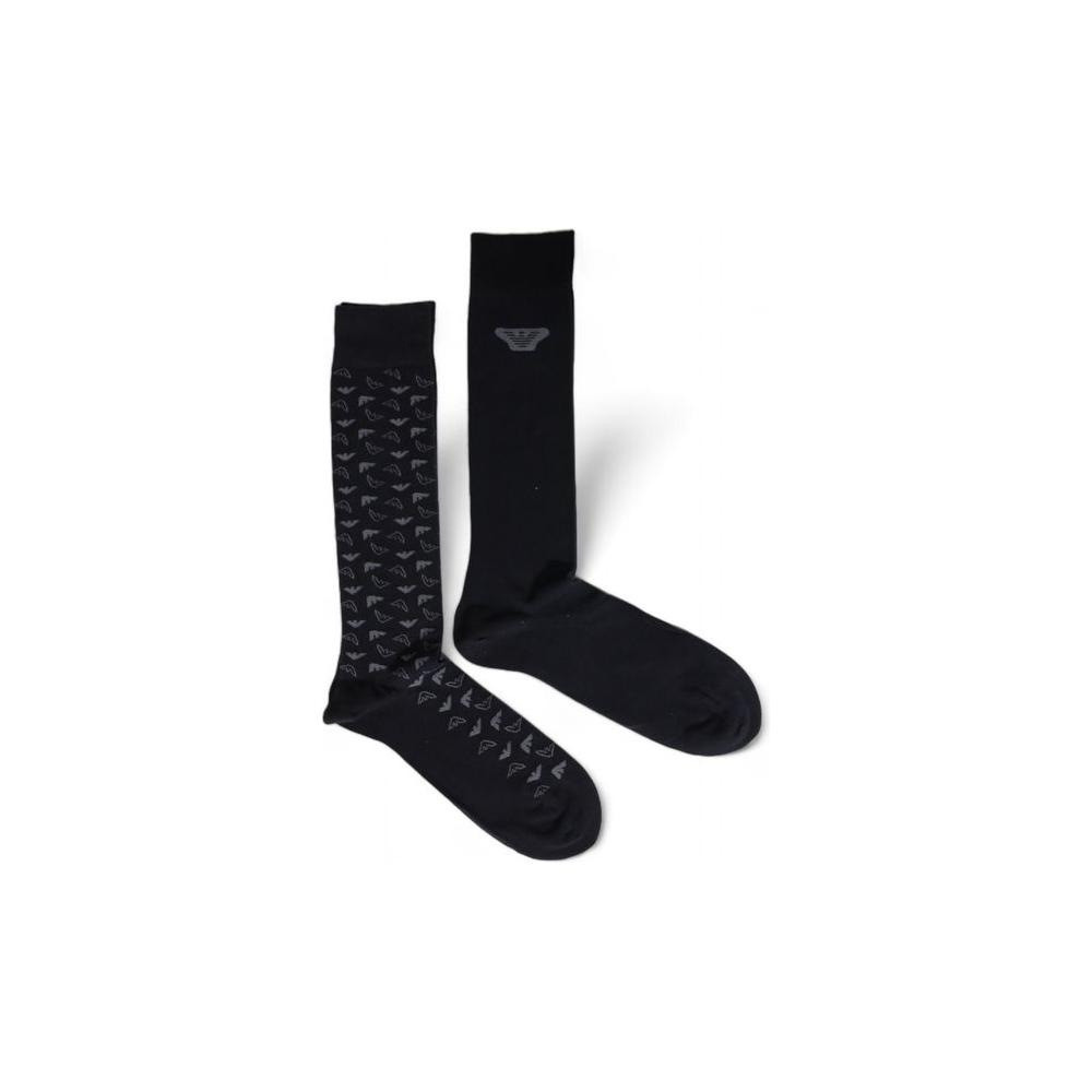 Emporio Armani black cotton socks for men, 2-pack, showcasing comfort, style, and durability for versatile wear.