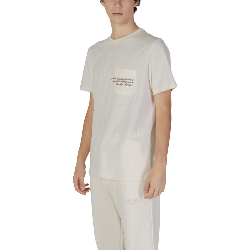 Underclub cream cotton T-shirt for men, short-sleeve, fall/winter collection, 100% cotton. Front view on male model.