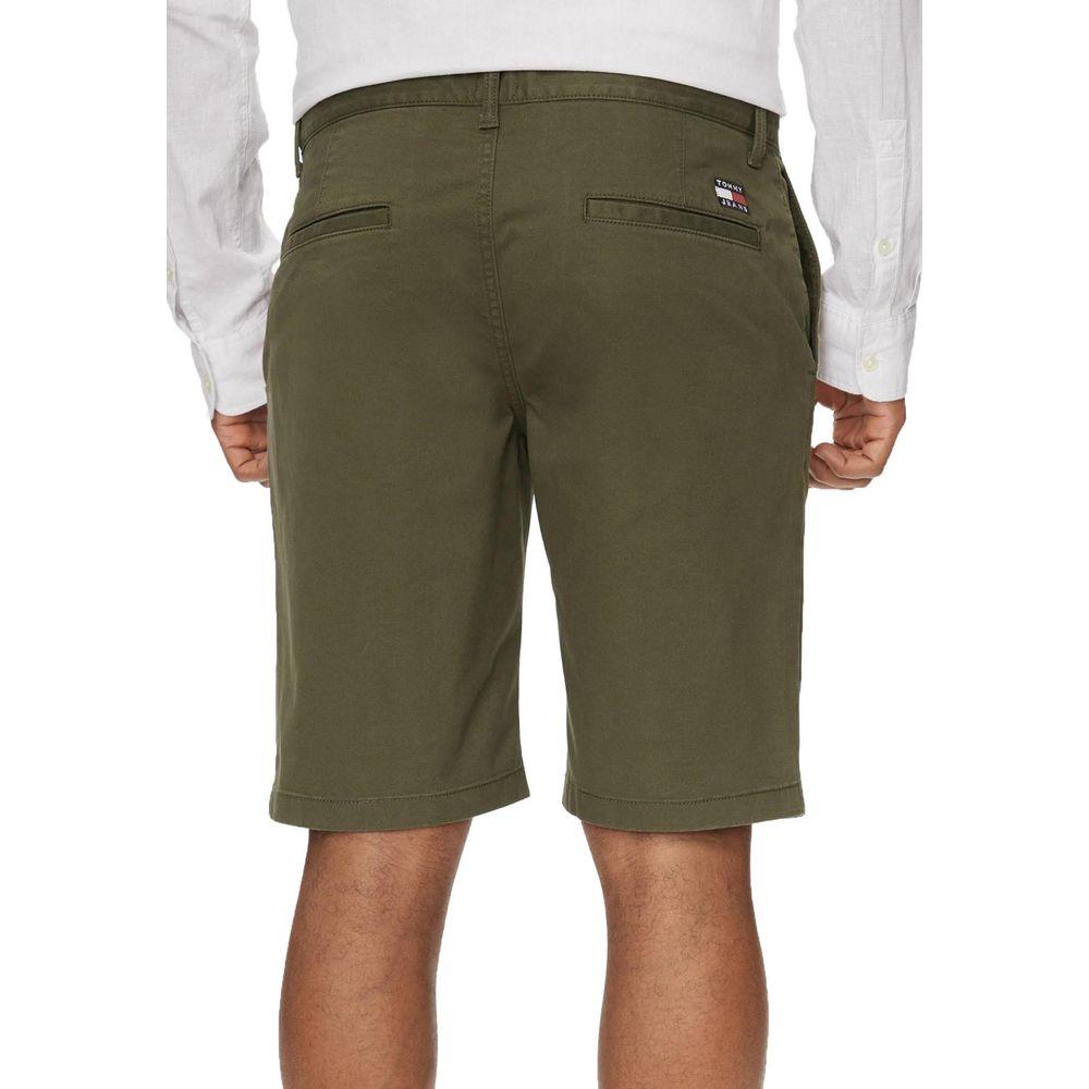 Tommy Hilfiger Jeans Green Organic Cotton Short Tommy Hilfiger Jeans Dark Olive Green