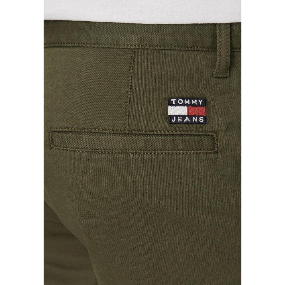 Tommy Hilfiger Jeans Green Organic Cotton Short Tommy Hilfiger Jeans Dark Olive Green