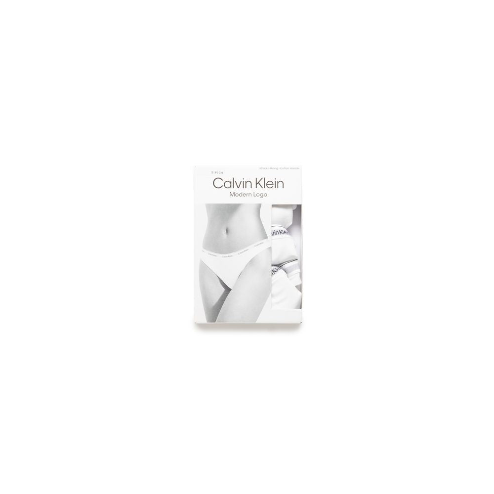 Calvin Klein Underwear women's white cotton slip and thong pack in packaging, featuring modern low-rise design for comfort and style.