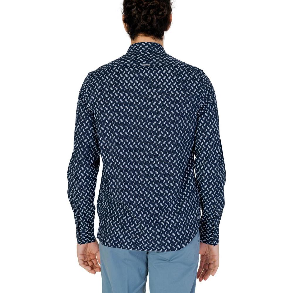 Antony Morato Blue Viscose Shirt Antony Morato Dark Slate Gray